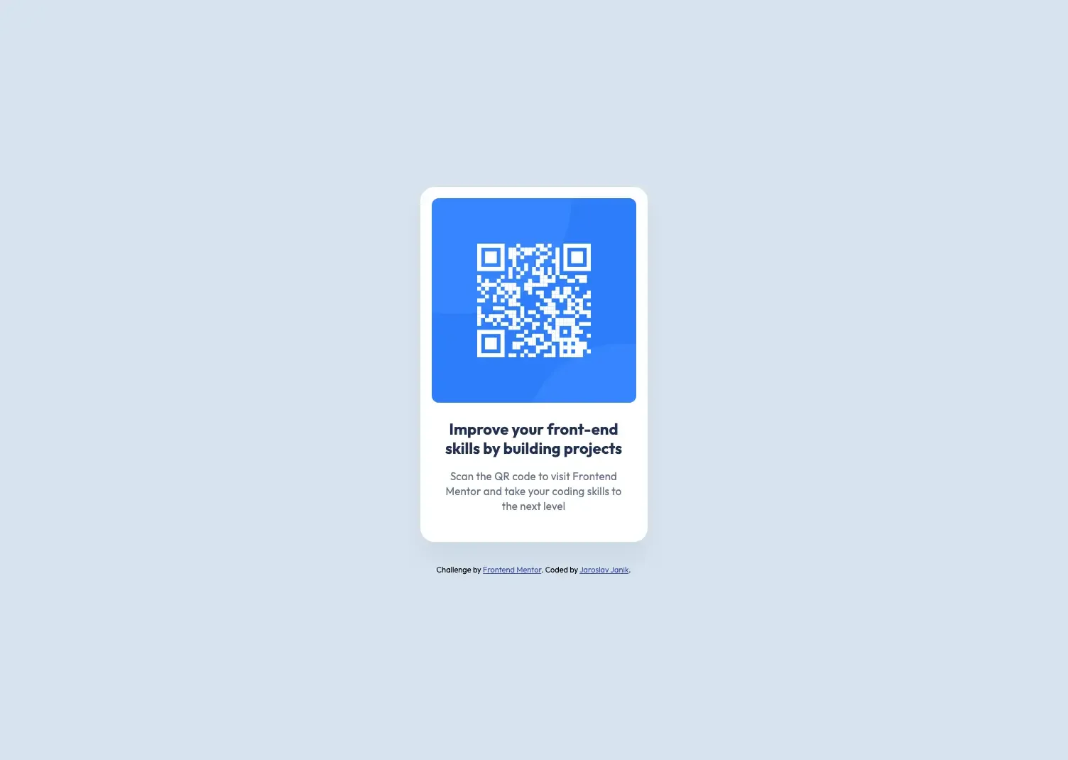 QR Code component on blue background